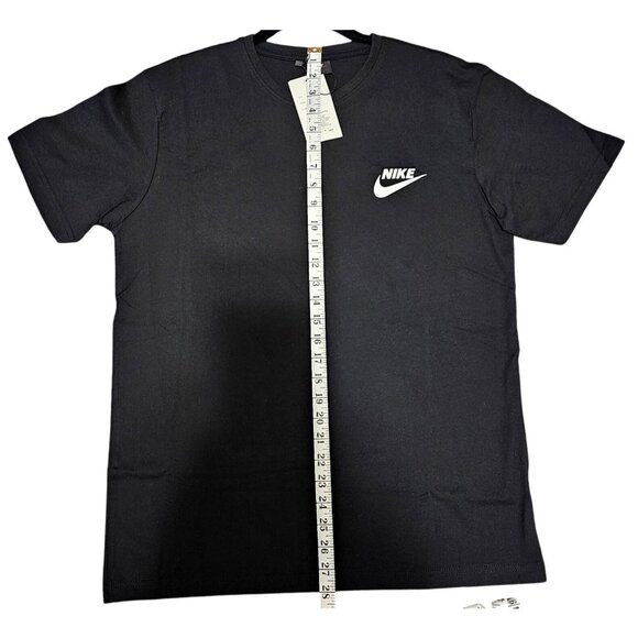 Nike Black T-Shirt Mens Size M 100% Cotton Short-Sleeve Classic Logo Crew Neck C - Picture 6 of 8